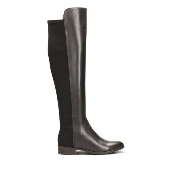 Clarks Womens Caddy Belle Knee High Boots Black | UK-8276015